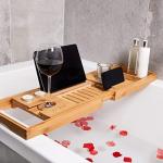 Extendable Bamboo Bath Caddy for Relaxing Soaks