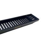 Black Bamboo Bathtub Storage Rack with Wine Glass Holder