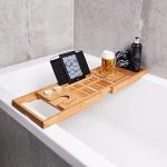 Extendable Bamboo Bath Caddy for Relaxing Soaks