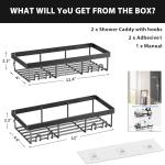 DIFULI No Drill Shower Caddy Shelf 2 Pack
