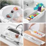 Adjustable Bath Caddy Tray for Bathtub Storage