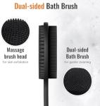 Long Handle Silicone Body Scrubber for Shower