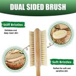 Double-Sided Wooden Back Scrubber with Bristles