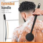 Long Handle Silicone Body Scrubber for Shower