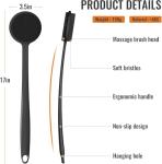 Long Handle Silicone Body Scrubber for Shower