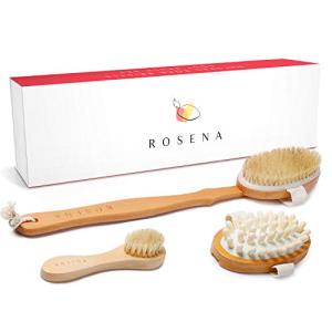 Natural Bristle Dry Brushing Body Brush Set