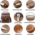 Men's Brown PU Leather Messenger Bag