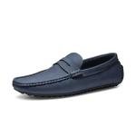 Bruno Marc Dark Blue Suede Slip-on Loafers
