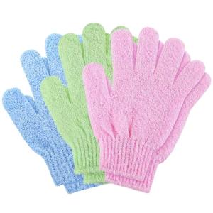 Bamboo Exfoliating Shower Gloves - 6 Pack