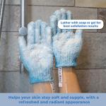 Exfoliating Shower Gloves - Blue Body Scrub