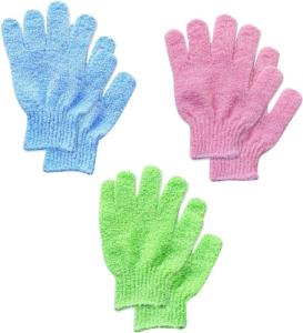 Bamboo Exfoliating Shower Gloves - 6 Pack