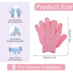 Bamboo Exfoliating Shower Gloves - 6 Pack