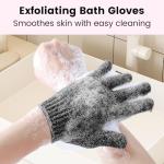 6 Pack Bamboo Exfoliating Shower Gloves - Black