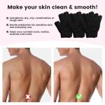 6 Pack Bamboo Exfoliating Shower Gloves - Black