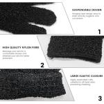 6 Pack Bamboo Exfoliating Shower Gloves - Black