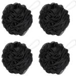4-Pack Black Mesh Loofah Sponge Set