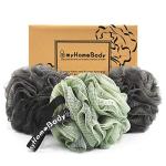 Loofah Sponge Set with Charcoal - 3 Pack