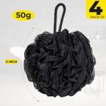 4-Pack Black Mesh Loofah Sponge Set