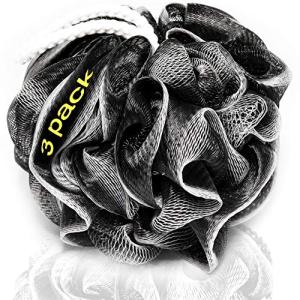 Charcoal Shower Loofah 3 Pack for Smooth Skin