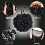 4-Pack Black Mesh Loofah Sponge Set
