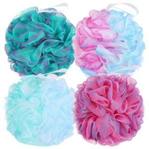 XXL 4 Pack Mesh Pouf Bath Sponges