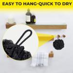 4-Pack Black Mesh Loofah Sponge Set