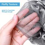 Large Mesh Shower Sponge Pouf Set of 4