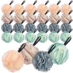 24 Pack Soft Exfoliating Shower Loofah Poufs