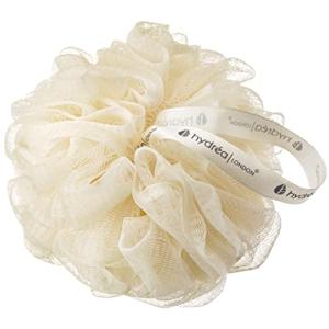Hydrea London Large Exfoliating Shower Pouf - Cream