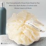 Hydrea London Large Exfoliating Shower Pouf - Cream