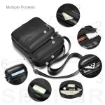 Men's Genuine Leather Crossbody Sling Bag in Black