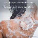 Hydrea London Large Exfoliating Shower Pouf - Cream