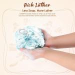 4 Pack Bath Poufs - Exfoliating Luffa Sponges