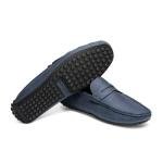 Bruno Marc Dark Blue Suede Slip-on Loafers