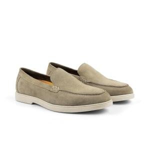 Men's Taupe Suede Loafers - Extra Comfort Flats