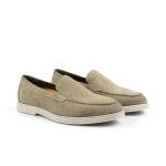 Men's Taupe Suede Loafers - Extra Comfort Flats