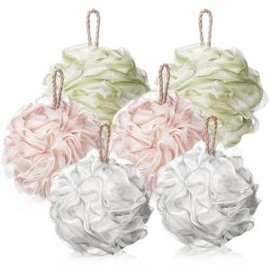 6 Pack Soft Shower Puff Loofahs for All
