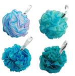 REFRESHKO Set of 4 Blue Loofah Bath Puffs