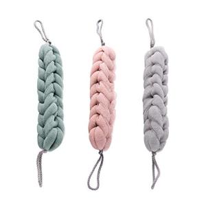3pcs Exfoliating Back Scrubber Shower Pouf Set