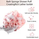 3 Ultra Soft Loofah Shower Puffs - Exfoliating Sponges