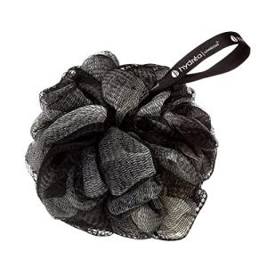 Hydrea London Exfoliating Shower Pouf - Black & Cream