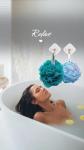 REFRESHKO Set of 4 Blue Loofah Bath Puffs
