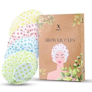 Nimxy Waterproof Reusable Shower Caps Pack of 4