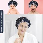 Stylish Reusable Flower Design Shower Cap for Women