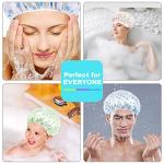 6 Pack Waterproof Shower Caps for Long Hair