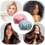 Pink Bird Waterproof Shower Cap for All Hair Types