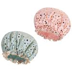 2 Pack Waterproof Shower Caps for Women