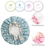 Waterproof Double Layer Shower Cap for Women