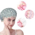 Waterproof Double Layer Shower Cap for Women