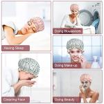 2 Pack Waterproof Shower Caps for Women